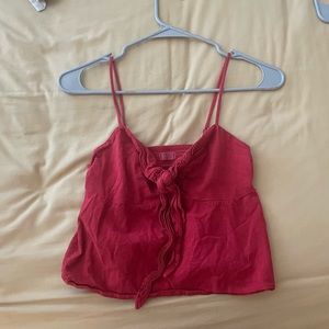 Red Front Tie Brandy Melville Crop Tank